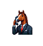 シュールな馬のスタンプ(ビジネスマン)（個別スタンプ：2）