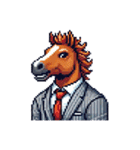 シュールな馬のスタンプ(ビジネスマン)（個別スタンプ：6）