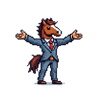 シュールな馬のスタンプ(ビジネスマン)（個別スタンプ：9）