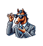 シュールな馬のスタンプ(ビジネスマン)（個別スタンプ：10）