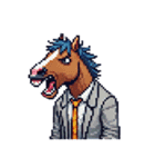 シュールな馬のスタンプ(ビジネスマン)（個別スタンプ：13）