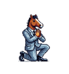 シュールな馬のスタンプ(ビジネスマン)（個別スタンプ：15）
