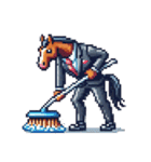 シュールな馬のスタンプ(ビジネスマン)（個別スタンプ：18）