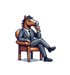 シュールな馬のスタンプ(ビジネスマン)（個別スタンプ：20）