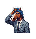 シュールな馬のスタンプ(ビジネスマン)（個別スタンプ：21）