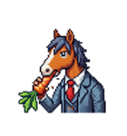 シュールな馬のスタンプ(ビジネスマン)（個別スタンプ：22）