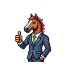 シュールな馬のスタンプ(ビジネスマン)（個別スタンプ：23）