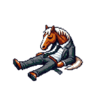 シュールな馬のスタンプ(ビジネスマン)（個別スタンプ：24）