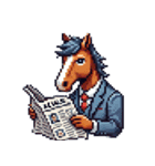 シュールな馬のスタンプ(ビジネスマン)（個別スタンプ：25）