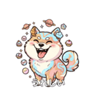 ユニーク柴犬（個別スタンプ：4）