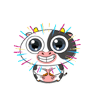 大きな目のボケ牛のいたずら顔（個別スタンプ：1）