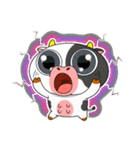 大きな目のボケ牛のいたずら顔（個別スタンプ：12）