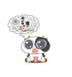 大きな目のボケ牛のいたずら顔（個別スタンプ：16）