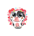 大きな目のボケ牛のいたずら顔（個別スタンプ：28）