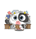 大きな目のボケ牛のいたずら顔（個別スタンプ：34）