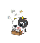 大きな目のボケ牛のいたずら顔（個別スタンプ：35）