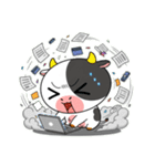 大きな目のボケ牛のいたずら顔（個別スタンプ：39）