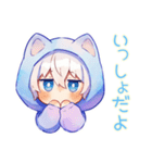 白猫耳パーカーくんの癒し全肯定（個別スタンプ：25）