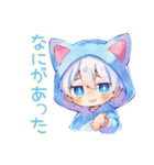 白猫耳パーカーくんの癒し全肯定（個別スタンプ：27）