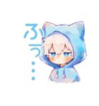 白猫耳パーカーくんの癒し全肯定（個別スタンプ：30）