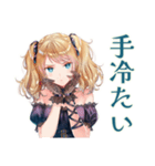 金髪ゴスロリツインテ女子の冬（個別スタンプ：9）