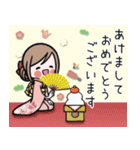 飛び出す♡女の子達のお正月(再販）（個別スタンプ：3）