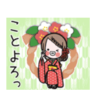 飛び出す♡女の子達のお正月(再販）（個別スタンプ：6）