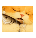 ニャンニャンの顔のクローズアップ（個別スタンプ：18）