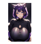 紫色の猫女写真（個別スタンプ：11）