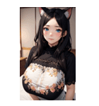 優雅な猫耳の女の子の写真（個別スタンプ：2）