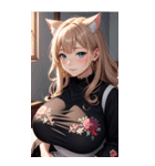 優雅な猫耳の女の子の写真（個別スタンプ：3）