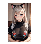優雅な猫耳の女の子の写真（個別スタンプ：5）