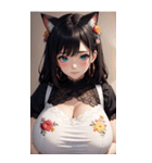 優雅な猫耳の女の子の写真（個別スタンプ：7）