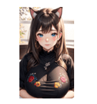 優雅な猫耳の女の子の写真（個別スタンプ：8）
