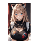 優雅な猫耳の女の子の写真（個別スタンプ：9）