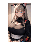 優雅な猫耳の女の子の写真（個別スタンプ：11）