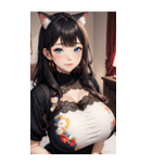 優雅な猫耳の女の子の写真（個別スタンプ：15）