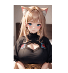 優雅な猫耳の女の子の写真（個別スタンプ：17）