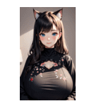 優雅な猫耳の女の子の写真（個別スタンプ：18）