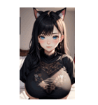 優雅な猫耳の女の子の写真（個別スタンプ：19）