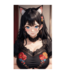 優雅な猫耳の女の子の写真（個別スタンプ：21）