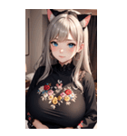 優雅な猫耳の女の子の写真（個別スタンプ：22）