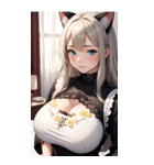 優雅な猫耳の女の子の写真（個別スタンプ：23）
