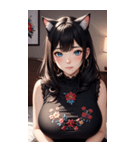 優雅な猫耳の女の子の写真（個別スタンプ：24）