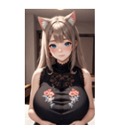 優雅な猫耳の女の子の写真（個別スタンプ：25）