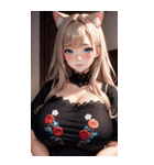 優雅な猫耳の女の子の写真（個別スタンプ：26）