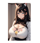 優雅な猫耳の女の子の写真（個別スタンプ：27）