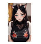 優雅な猫耳の女の子の写真（個別スタンプ：29）