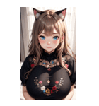 優雅な猫耳の女の子の写真（個別スタンプ：30）