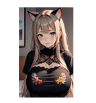 優雅な猫耳の女の子の写真（個別スタンプ：31）